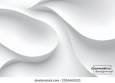 Abstract white and gray geometric background. Dynamic shapes composition. Vector illustration.