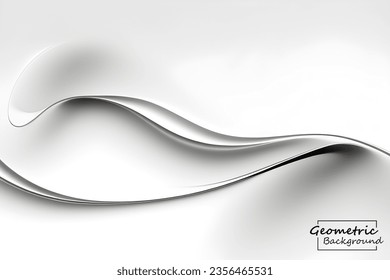 Abstract white and gray geometric background. Dynamic shapes composition. Vector illustration.