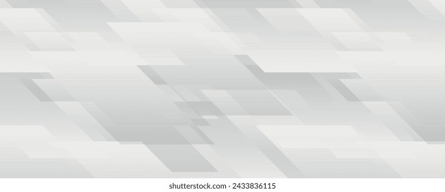 Abstract white and gray geometric background with light effect. Abstract modern technology gray geometric pattern on white background. Vector illustration