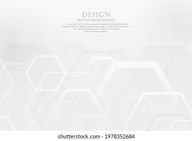 Abstract white and gray geometric hexagon design background. Geometric overlay elements modern with space for your text. You can use for ad, poster, template, banner. Vector illustration