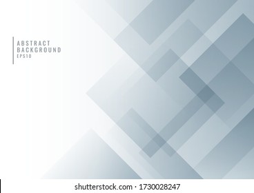 Abstract white and gray geometric square shape overlapping layer background. Vector illustration