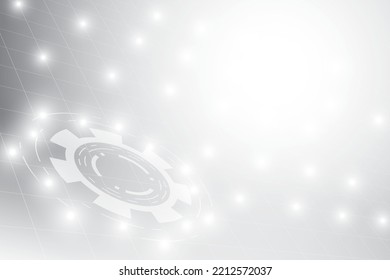 Resumen del fondo geométrico blanco y gris con equipo, línea moderna, luz futurista. Ilustración vectorial.