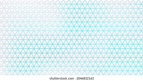 Abstract white, gray geometric triangle 3D pattern on blue blurred background in technology style. Modern futuristic pyramid shape pattern. Can use for cover template, poster. Vector illustration