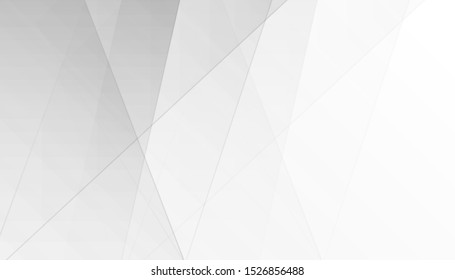 Abstract white and gray gradient background. Line light silver geometric shape design template. Vector