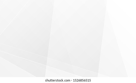 Abstract white and gray gradient background. Line light silver geometric shape design template. Vector