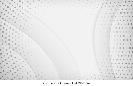 Abstract white and gray gradient background. Texture with circle halftone dots design background. Vector illustration.