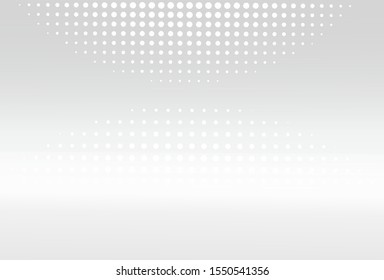 Abstract white and gray gradient background. Halftone dots design background. - vector