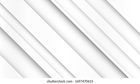 Abstract white and gray gradient background. Halftone dots design background. Gray dotted halftone backdrop. Vector Illustration. Geometric backdrop. Dotted texture template. Dots grunge texture