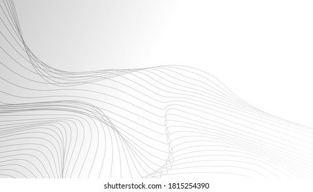Abstract white and gray gradient background. abstract line, wavy design premium background. Vector Illustration.