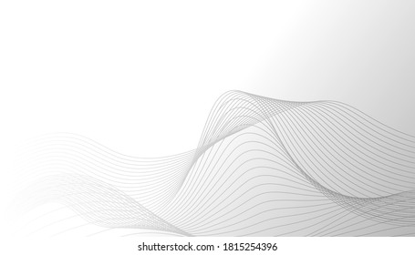 Abstract white and gray gradient background. abstract line, wavy design premium background. Vector Illustration.