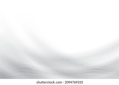 Abstract white and gray gradient background with halftone effect. Vector illustration.