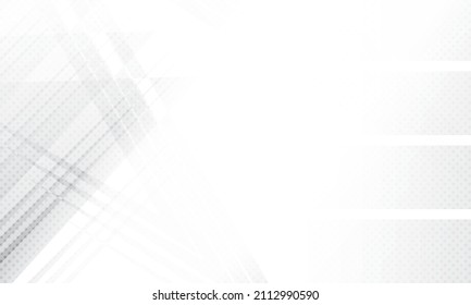 Abstract white and gray gradient background with halftone effect. Vector illustration.