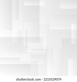 Abstract white and gray gradient background. Modern minimalist design. Vector illustration with simple shapes like circle, square, rectangle. Monochrome light 3d futuristic design 