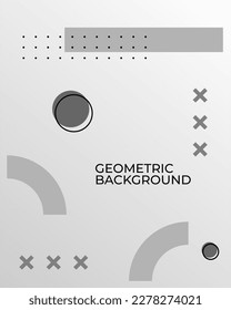 abstract white gray gradient background with memphis element