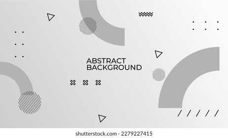 abstract white gray gradient background with memphis element