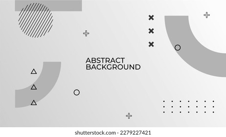 abstract white gray gradient background with memphis element