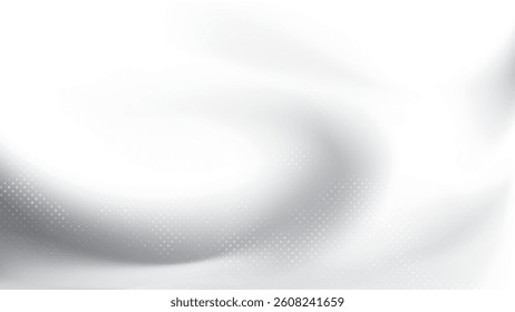 Abstract white and gray gradient background with dot pattern, halftone effect. Vector illustration.