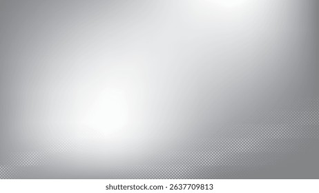 Abstract white and gray gradient background with dot pattern, halftone effect. Vector illustration.