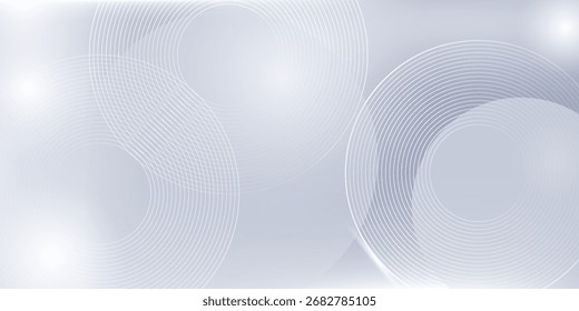 Abstract White and Gray Gradient Background with Circular Lines. Minimalist modern design featuring soft gradients, smooth textures, n concentric circles.  presentations, posters, and digital projects