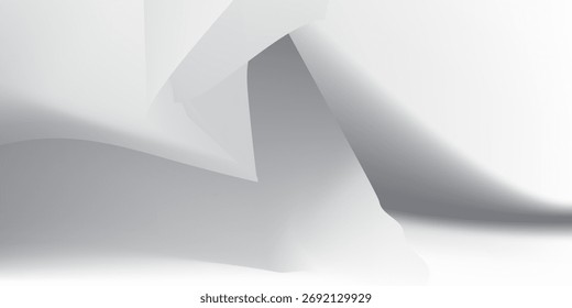 Abstract white and gray gradient background with dot pattern, halftone effect. Vector illustration.