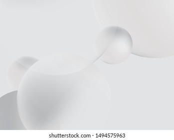 Abstract white and gray gradient bubbles background and wallpaper, Vector EPS