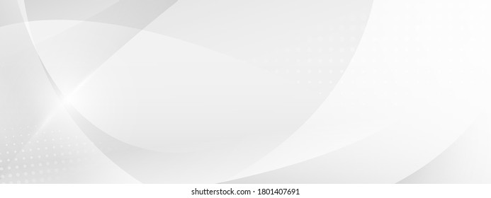 Resumen de la curva de gradiente blanco y gris con medio tono Fondo moderno. Ilustración vectorial