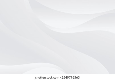 Fundo abstrato da forma da curva de gradiente branco e cinza. Elementos gráficos modernos simples de forma de círculo geométrico. Terno para modelo, cartaz, capa, banner, apresentação