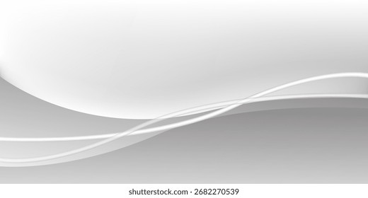 Abstract white and gray gradient line wave modern background, texture white pattern. vector illustration