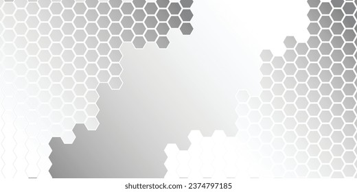 Abstrakter weißer und grauer sechseckiger Hintergrund, Abstrakt. Embosses Hexagon, Licht und Schatten, Vektorgrafik