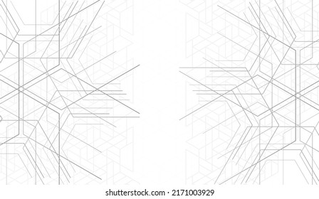 abstract white gray hexagon, network or electric image, geometric texture background, scientific technology, engineering concept