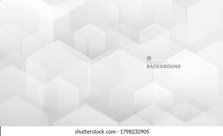 Abstract white and gray hexagonal pattern technology with diagonal line background. Modern futuristic template. You can use for cover template, poster, banner web, flyer, Print ad. Vector illustration