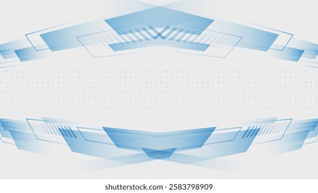 Abstract white and gray horizontal design. Science, and technology background. Light pale vector background for a banner. Abstract geometric pattern of stripes and circles, for presentation.