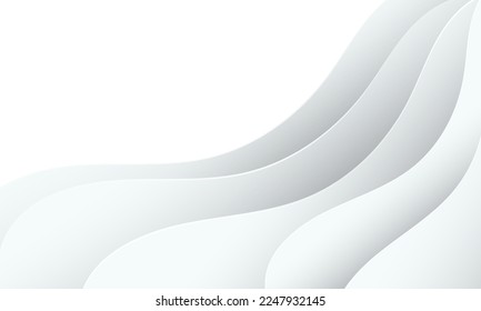 Abstract white and gray modern wave soft luxury texture with smooth and clean vector illustration.
