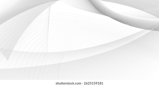 Abstract White and gray overlap triangle geometric technology pattern. minimal rectangle randomly arranged white lines transparent background layers overlapping presentation design