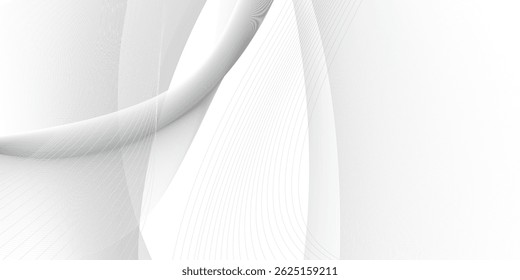 Abstract White and gray overlap triangle geometric technology pattern. minimal rectangle randomly arranged white lines transparent background layers overlapping presentation design