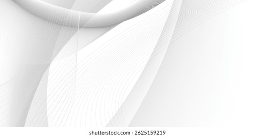 Abstract White and gray overlap triangle geometric technology pattern. minimal rectangle randomly arranged white lines transparent background layers overlapping presentation design