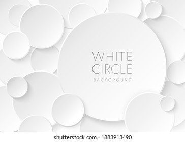 Abstract white and gray paper circles on background. Simple flat design for presentation, flyer, brochure, website, front page, book, etc. Vector illustration