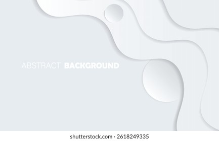 Arte Abstractas del corte del papel blanco y gris con las Formas curvas y las sombras