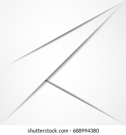 Abstract  White and gray paper  on white modern futuristic background,Business Concept, vector illustration