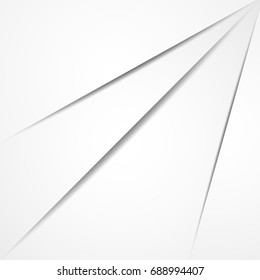 Abstract  White and gray paper  on white modern futuristic background,Business Concept, vector illustration
