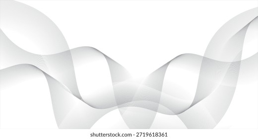 Abstrakte weiße graue Satin-Textur, die weißen silbernen Stoff Seide Panorama-Hintergrund ist. Kunst