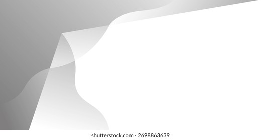 Abstractas fondo de forma de onda lisa blanca y gris. textura patrón blanco. Ilustración vectorial