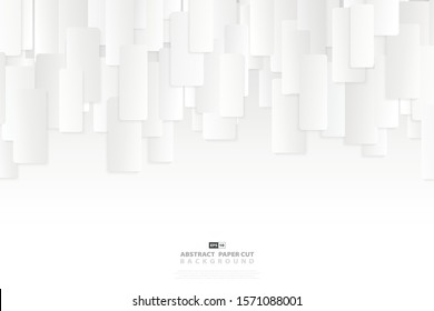 Abstract white and gray square pattern design wallpaper paper cut design decoration background. Use for poster, cover, print, presentation, ad, artwork. illustration vector eps10