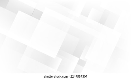 Abstract white and gray squares pattern overlapping layer background. Vector illustration