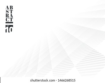 Abstract white and gray subtle lattice square pattern perspective background. Modern style with monochrome trellis. Repeat geometric grid. Vector illustration