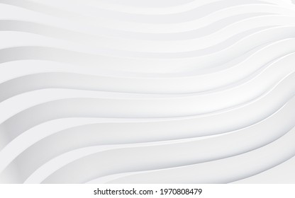 Abstract white and gray superimposed wave background. Vector illustration