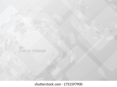Resumen de tecnología blanca y gris diseño moderno de fondo geométrico. Usar para anuncio, afiche, trabajo artístico, diseño de plantilla, impresión. vector de ilustración eps10