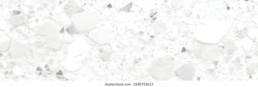 Abstractas blanco y gris textura de suelo de terrazo pulido patrón de piedra antigua superficie de mármol para el fondo. Textura de terrazo de pared gris y negro de piedra de granito de fondo blanco.