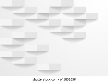 abstract white and gray tone vector background, brick perspective with shadow modern concept, space for text or message web design