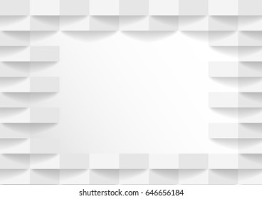 abstract white and gray tone vector background, brick perspective with shadow modern concept, space for text or message web design